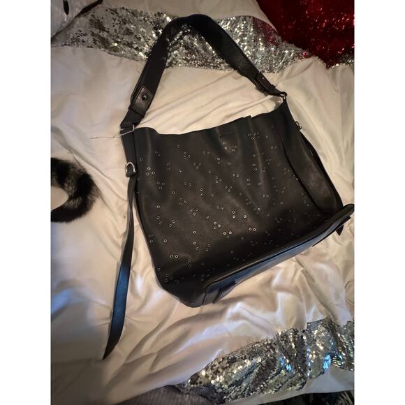 Betsey johnson rainbow sequin pink leather kitsch pocketbook satchel bag purse - Picture 6 of 16